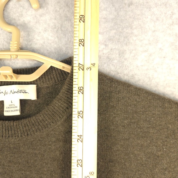 John W. Nordstrom Cashmere Sweater Crew Neck Pullover Olive Green Mens L - Picture 6 of 6